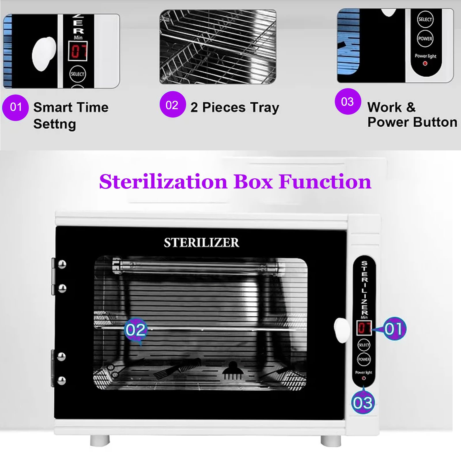 12L Large Capacity UV Nail Tool Sterilizer Cabinet - Professional Manicure & Pedicure Sterilization Machine for Nail Salons, Beauty Spas & Home Use | Sanitizes Nail Files, Clippers & Beauty Tools