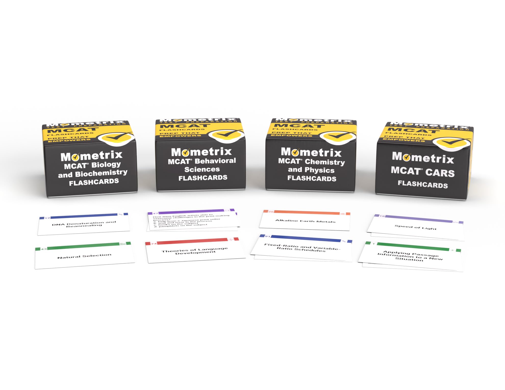 MCAT Prep 2025-2026 Study Flashcards - 1400+ MCAT Review Cards with Practice Test Questions | Full Color Medical School Exam Prep | Perfect for Self-Study & On-the-Go Learning