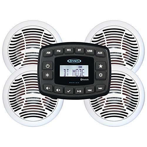 ASA Electronics AM/FM Waterproof Marine Stereo with Bluetooth - JMS4SPKG - Perfect for Boats, Yachts & Outdoor Water Activities