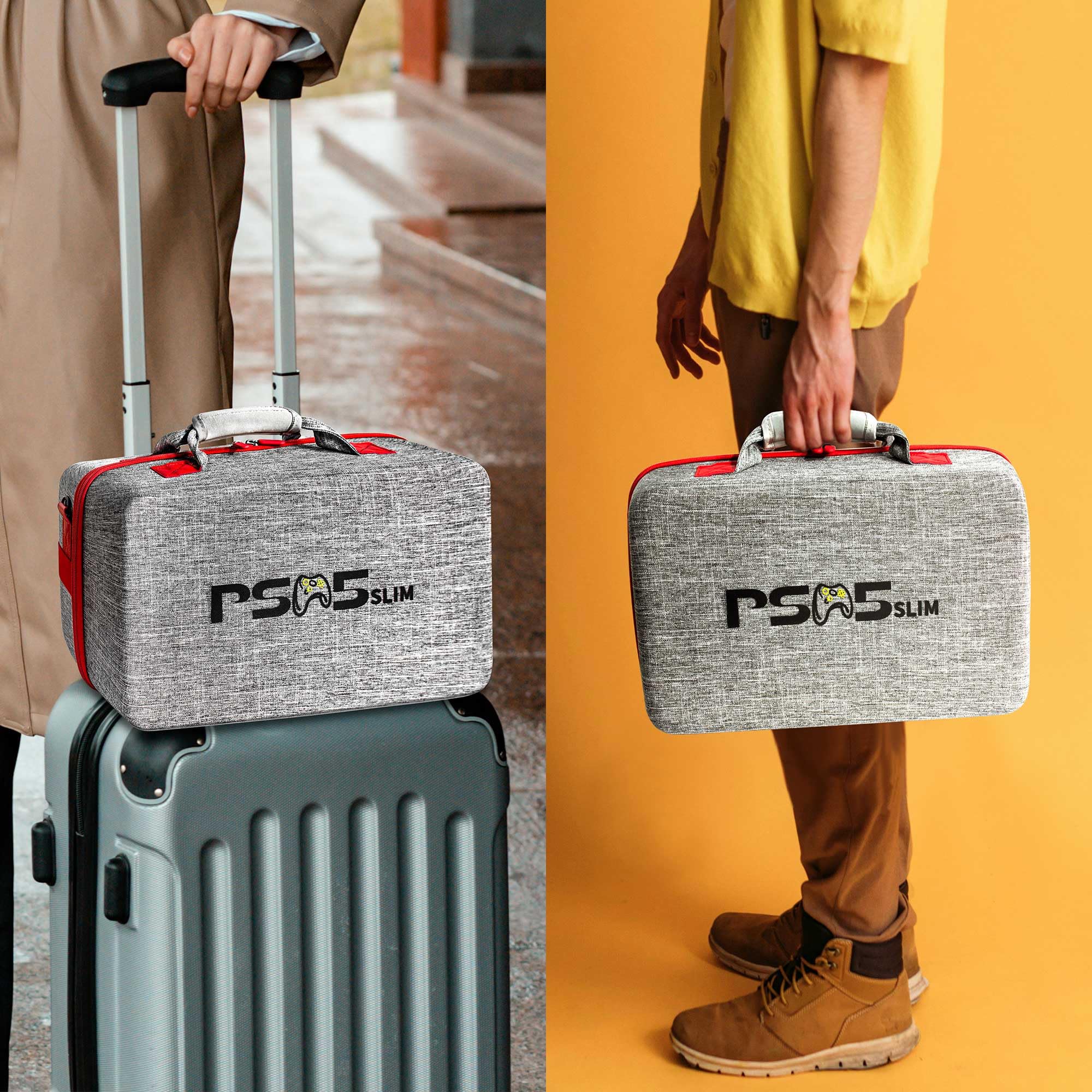 PS5 Slim Travel Case - Protective Carrying Bag for PS5 Slim Console, Controllers & Accessories - Durable & Lightweight for Gaming On-The-Go, Travel & Storage