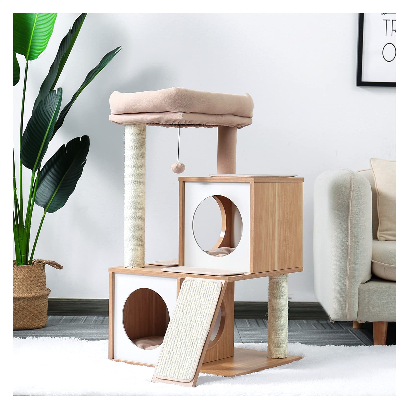 Multi-Step Dog Stairs for High Beds & Couches - Wooden Pet Steps for Cats & Dogs - Home Furniture for Small Pets