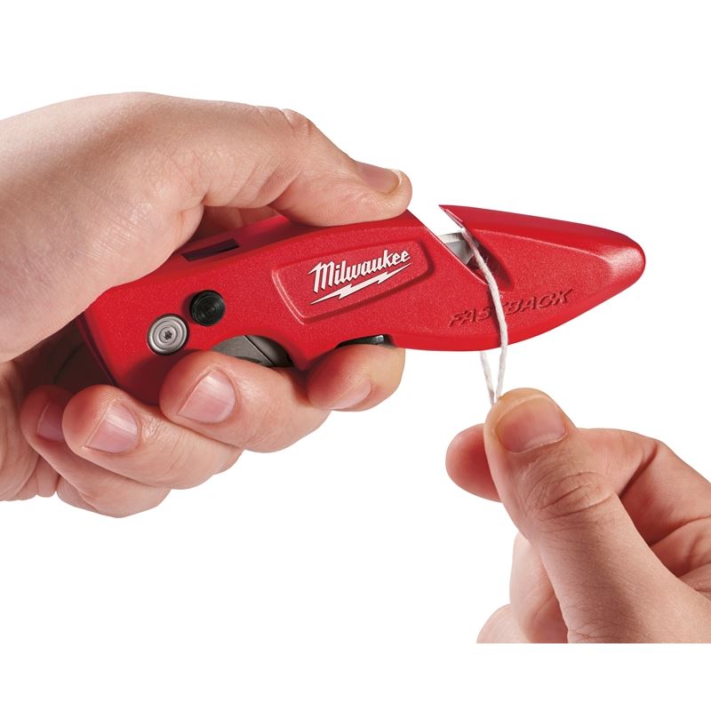48 22 1901 FASTBACK Utility Knife - Heavy Duty Retractable Razor Knife with 5 Blades - Perfect for Construction, Crafting, and DIY Projects