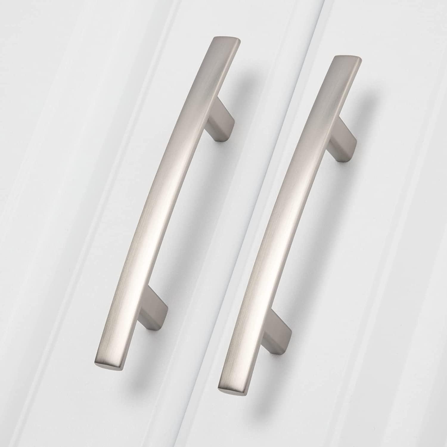 Homdiy 3 Inch Brushed Nickel Cabinet Handles - 25 Pack Modern Arch Drawer Pulls for Kitchen, Bathroom & Cupboard - Durable Zinc Alloy Hardware (Perfect for Cabinet Upgrades & Furniture Renovation)