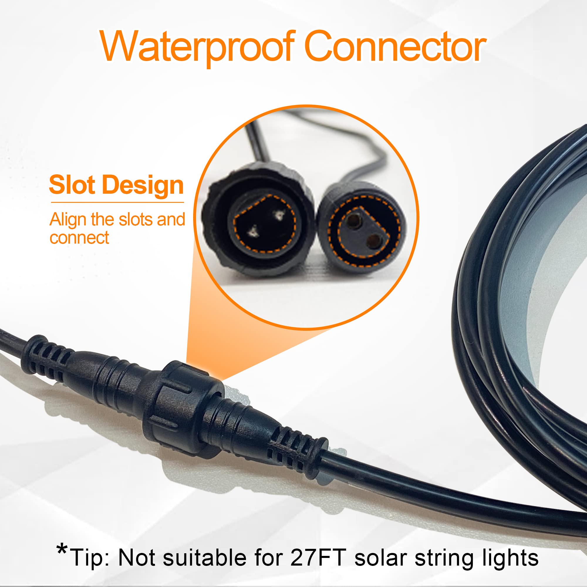 10FT Solar Extension Cable - Compatible with SUNAPEX Solar String Lights (27FT, 48FT, 96FT) - Weatherproof Cord for Optimal Sunlight Placement - Perfect for Garden, Patio & Outdoor Lighting