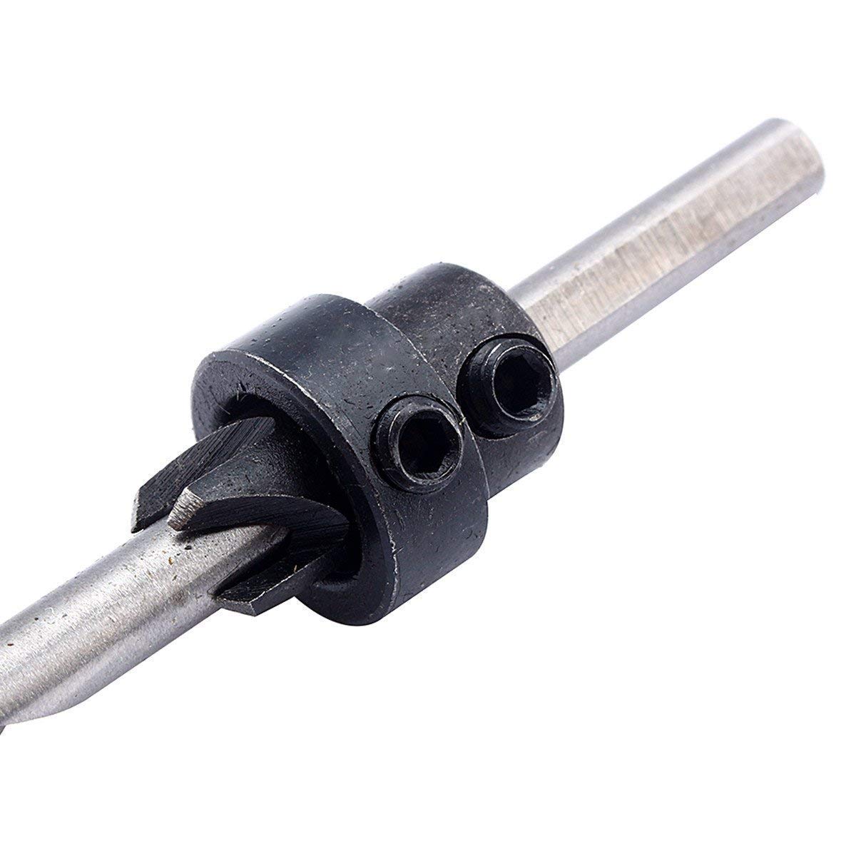 22-Piece Countersink Drill Bit Set with Adjustable Depth Stop Collars - Counterbore Drill Bits for Woodworking, Metal & DIY Projects - Perfect for Cabinet Making, Furniture Assembly & Screw Installation