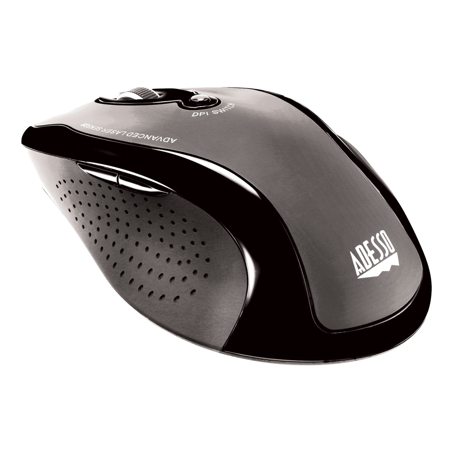 Adesso WKB1500GB Wireless Ergonomic Keyboard and Mouse Combo - 2.4GHz Frequency, 30ft Wireless Range, Black - Perfect for Office, Gaming, and Home Computer Use