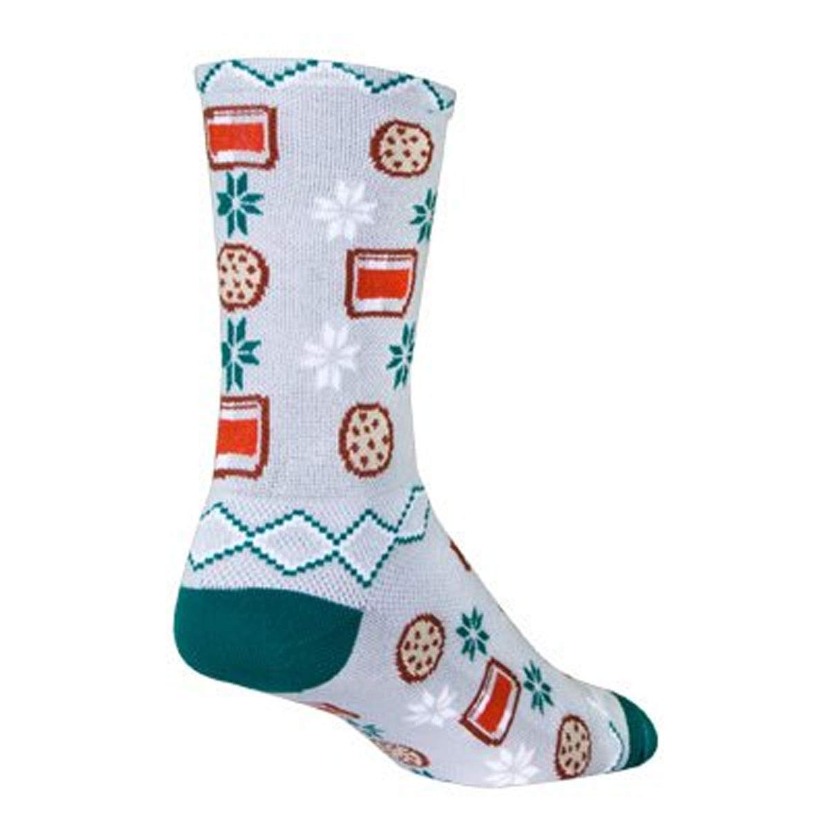 SockGuy Crew 6in Santa Snacks Cycling Running Socks - Comfortable Athletic Socks for Men & Women - Perfect for Cycling, Running, Gym Workouts & Outdoor Sports