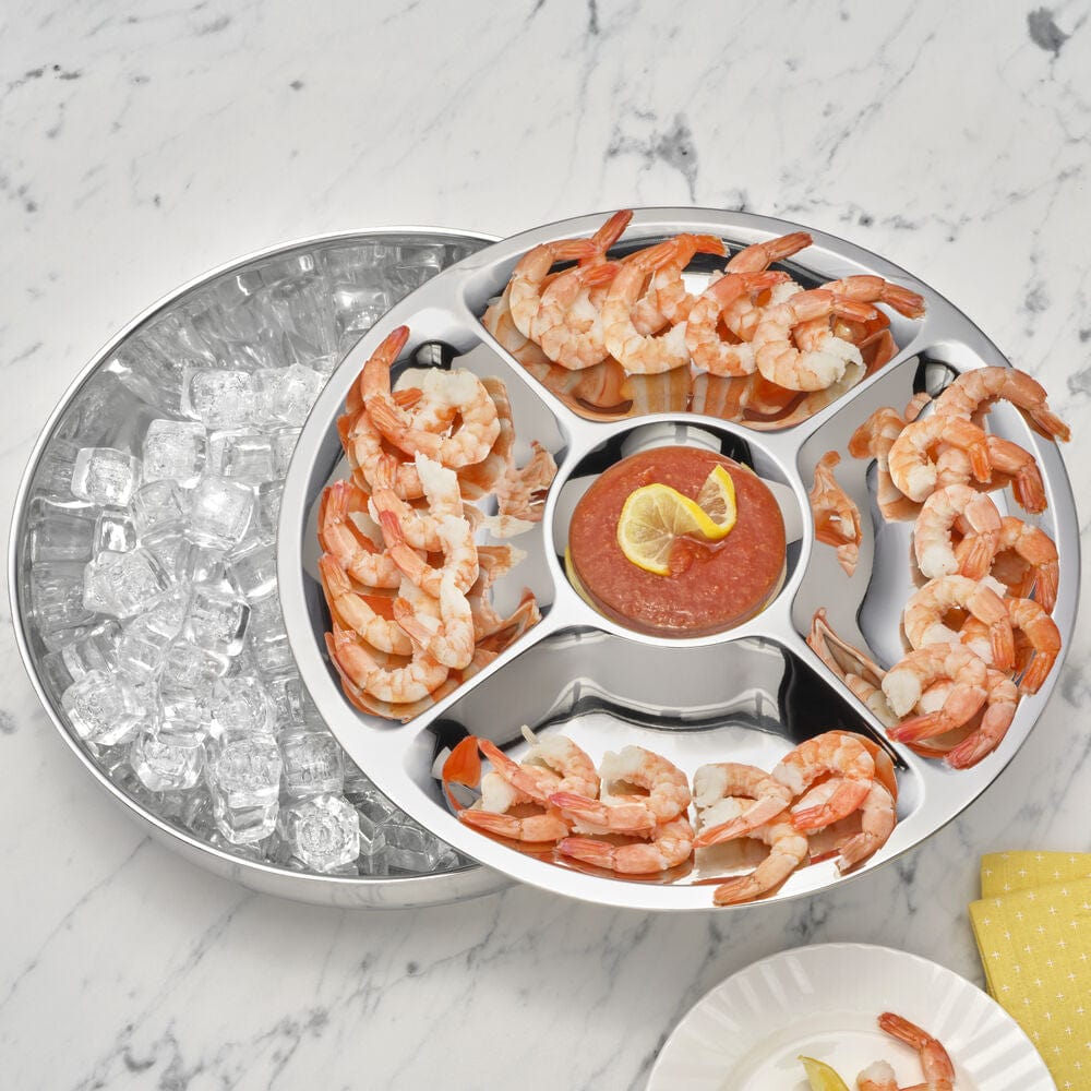 Premium 2-Piece Chilled Chip and Dip Serving Tray Set - Perfect for Parties, Entertaining & Game Day Snacks
