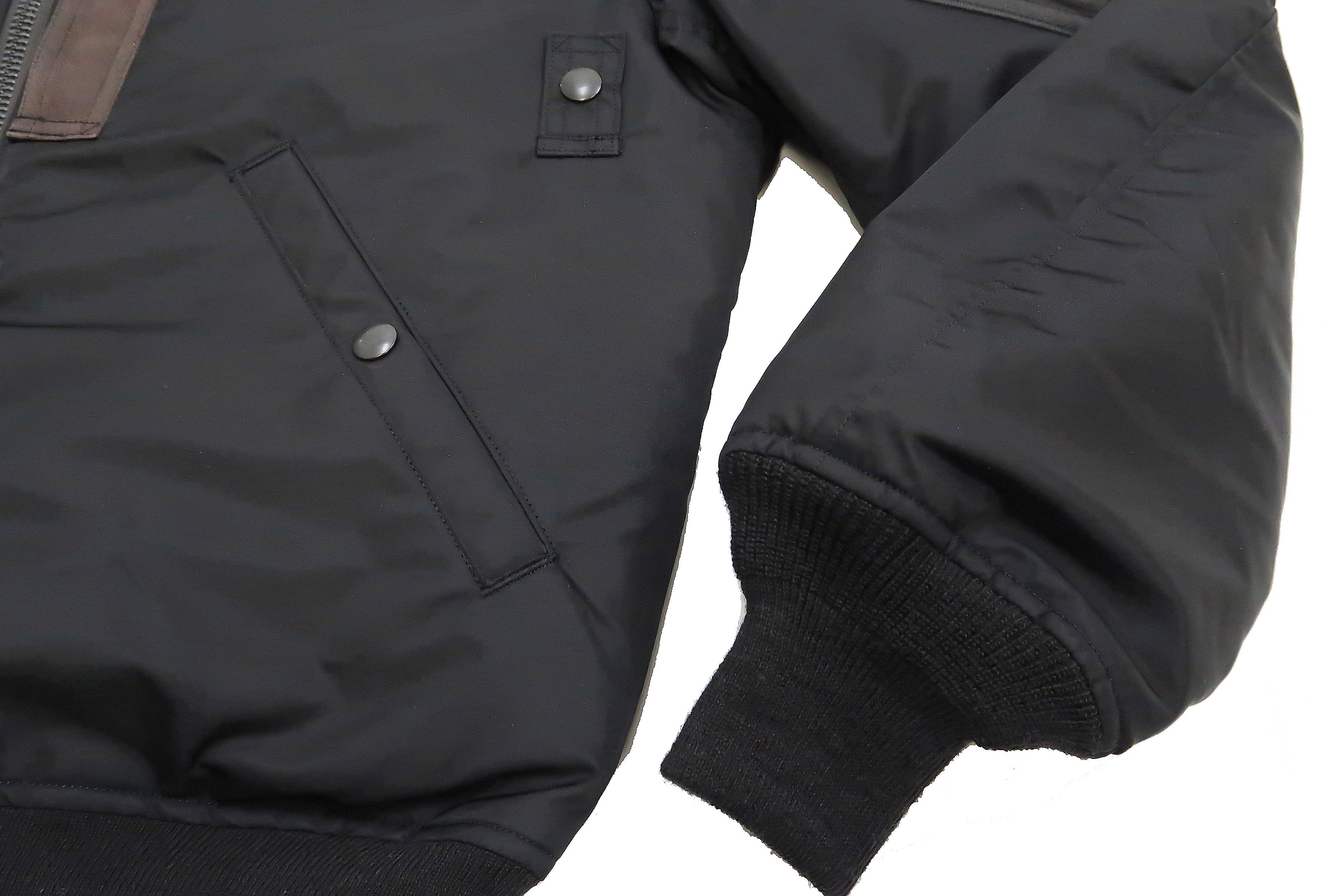 Buzz Rickson MA-1 William Gibson Black Flight Jacket - Men's Slim Fit Bomber Jacket BR14964 | Military Style Outerwear for Casual Wear & Urban Fashion