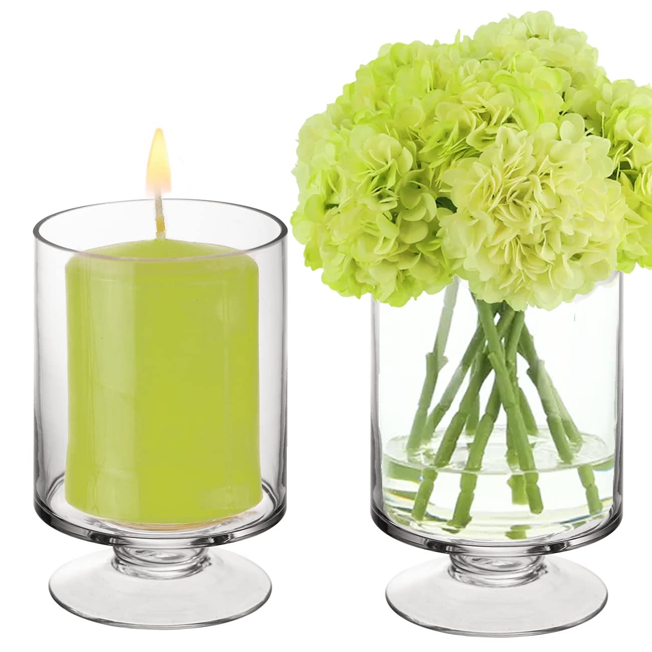 Premium Glass Hurricane Candle Holders - 6