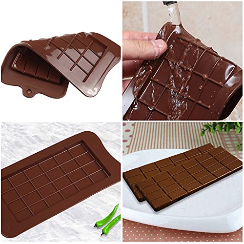 Premium Silicone Chocolate Molds Set of 3 - Non-Stick Reusable Break Apart Candy Molds for DIY Baking, Protein Bars & Energy Snacks | Perfect for Home Baking, Party Treats & Holiday Gifts