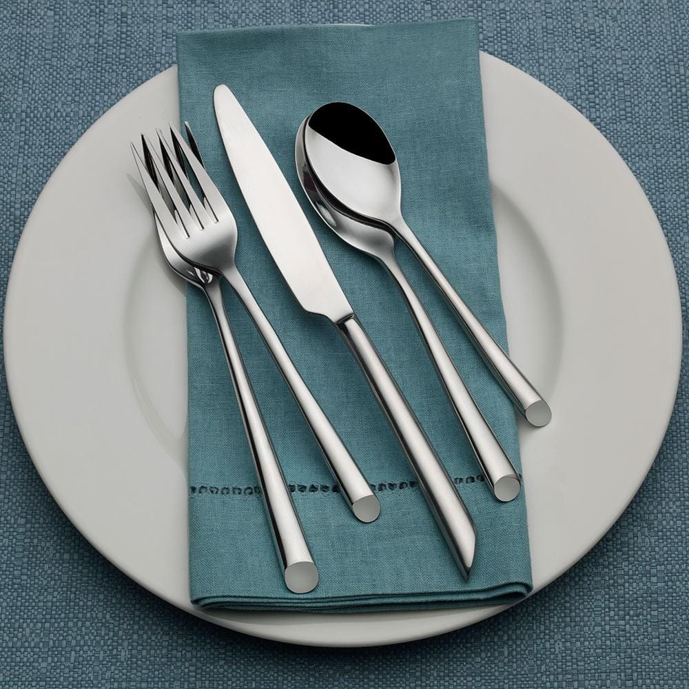 Wave Forged 42-Piece Stainless Steel Flatware Set - Service for 8 - Elegant Dinnerware for Formal Dining, Wedding Gifts & Holiday Entertaining