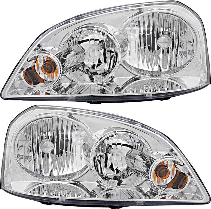 2005-2008 Suzuki Forenza Halogen Headlight Assembly Set - Driver & Passenger Side Replacement Lamps - Perfect for Night Driving & Auto Restoration Projects