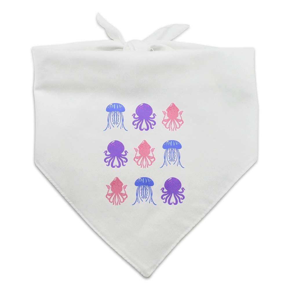 Cute Jellyfish Octopus Squid Tentacles Pattern Dog Bandana - Soft Pet Bandana for Small Medium Large Dogs - Perfect for Beach, Park & Outdoor Adventures