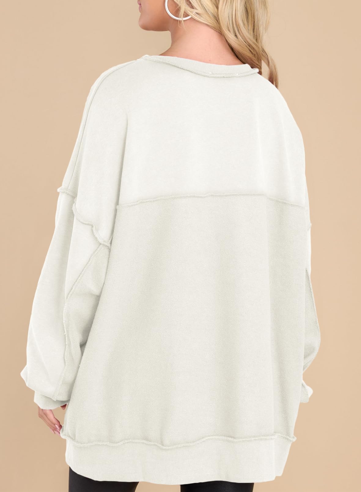 AlvaQ Women's Oversized Sweatshirt - Casual Long Sleeve Button Down Henley Neck Pullover Tunic Top for Women | Perfect for Lounge Wear, Fall Outfits & Casual Street Style