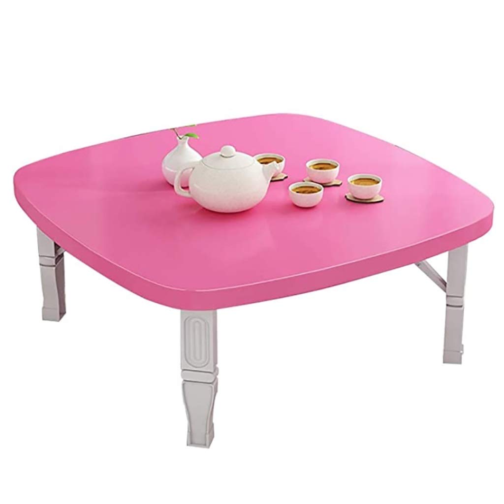 Foldable Square Dining Table - Japanese Low Study Desk for Small Spaces, Tatami Bedroom, Bay Window & Tea Room - 7 Color Options (70×70×35cm) | Perfect for Compact Living, Meditation & Home Office Workspace