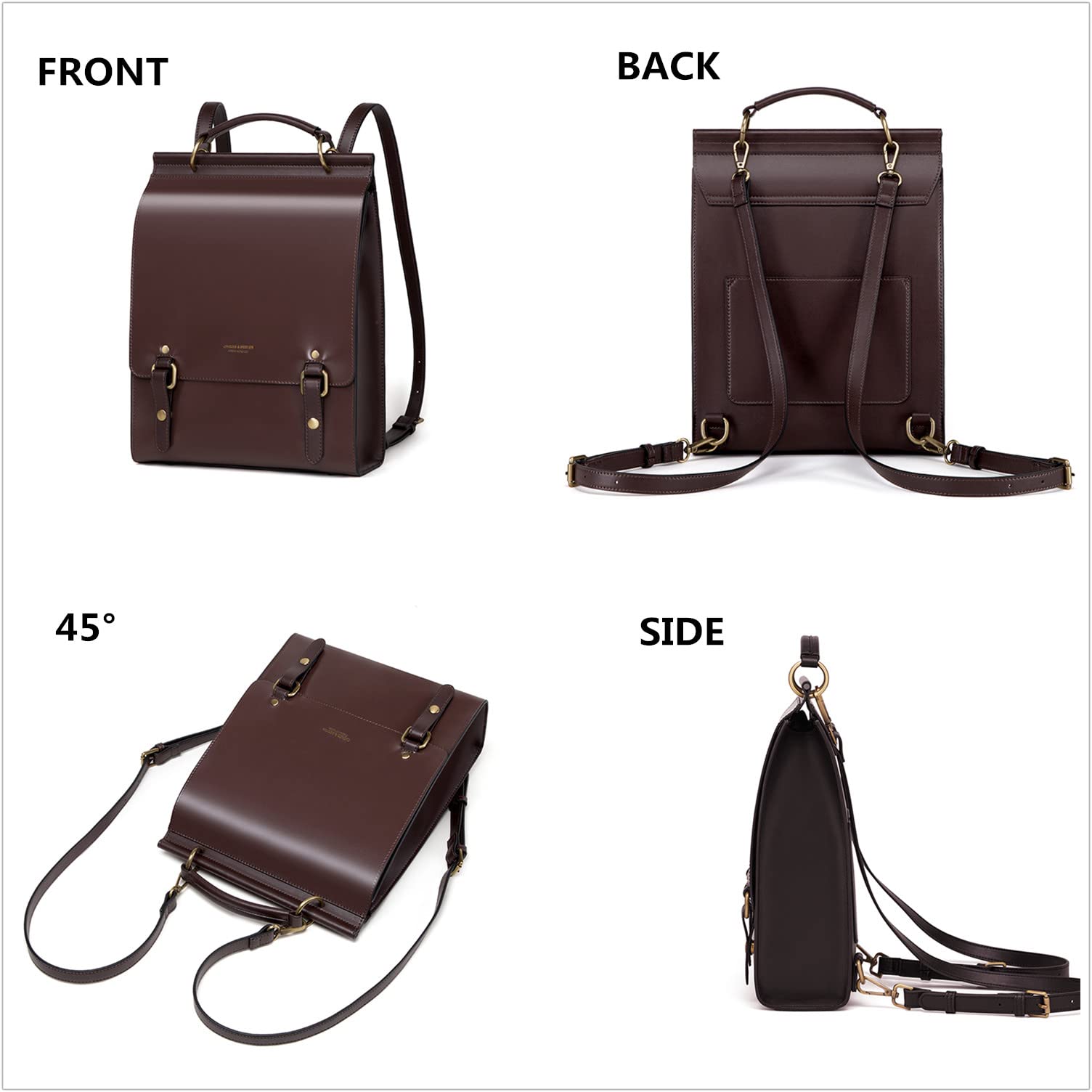 Vintage Leather Backpack for Women - Stylish Travel & College Bag (Brown)