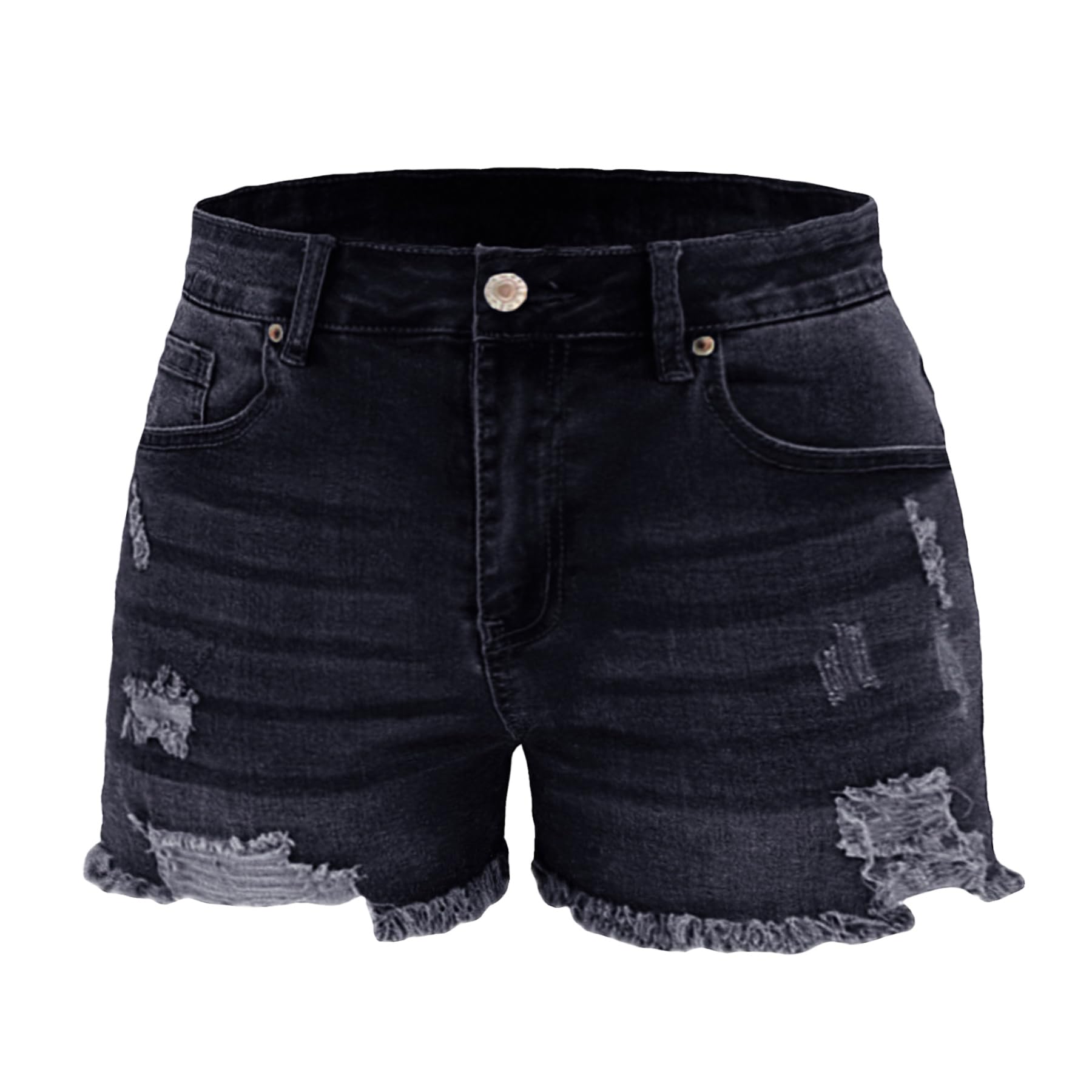 Atditama Women's Ripped Denim Shorts - Stretch Skinny Jean Shorts with Frayed Hem for Summer & Beach | Casual High Waist Shorts for Women | Perfect for Vacation, Outings & Street Style