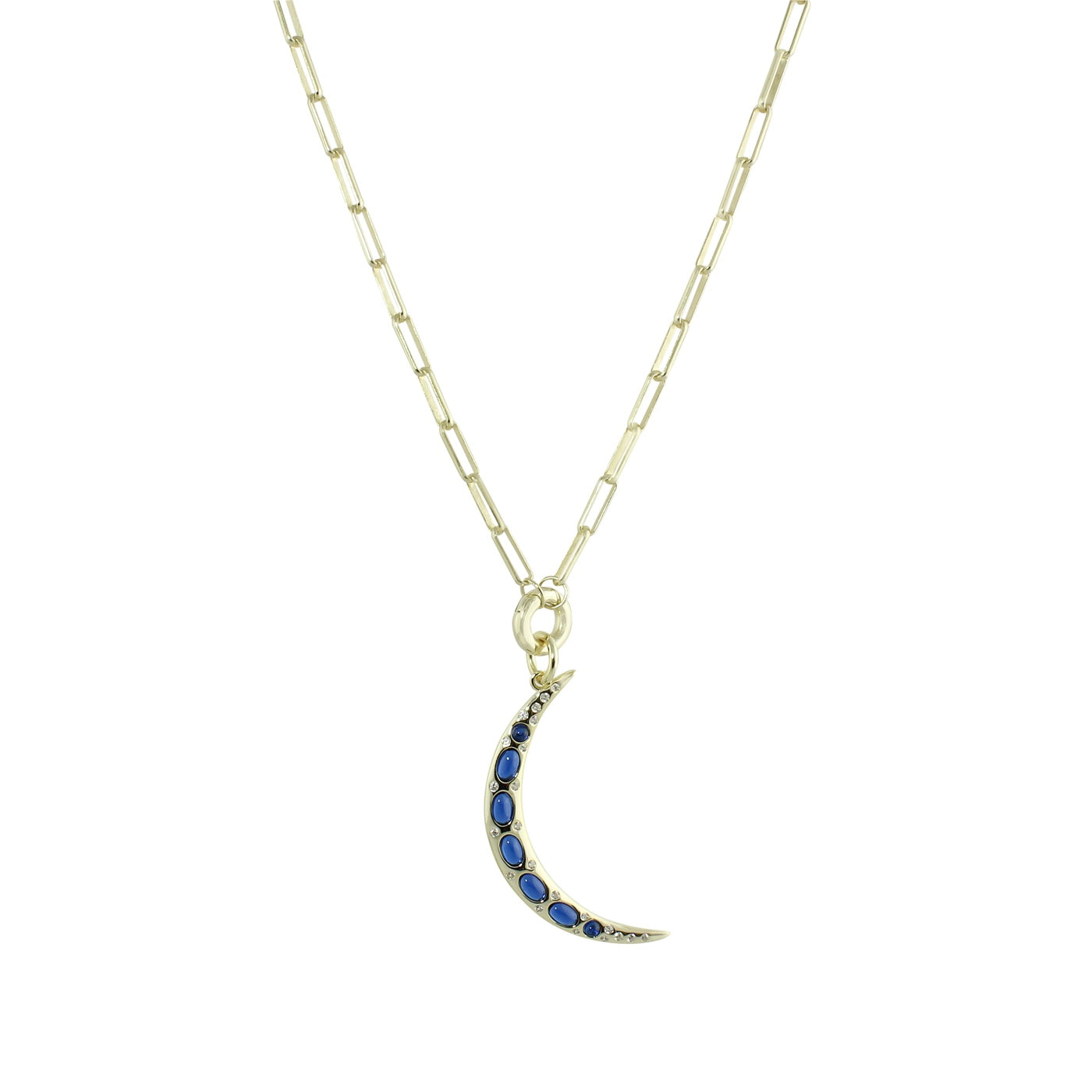 Enamel Crescent Moon Link Necklace - Dainty Gold Moon Pendant for Women - Perfect for Everyday Wear, Gifts & Boho Jewelry