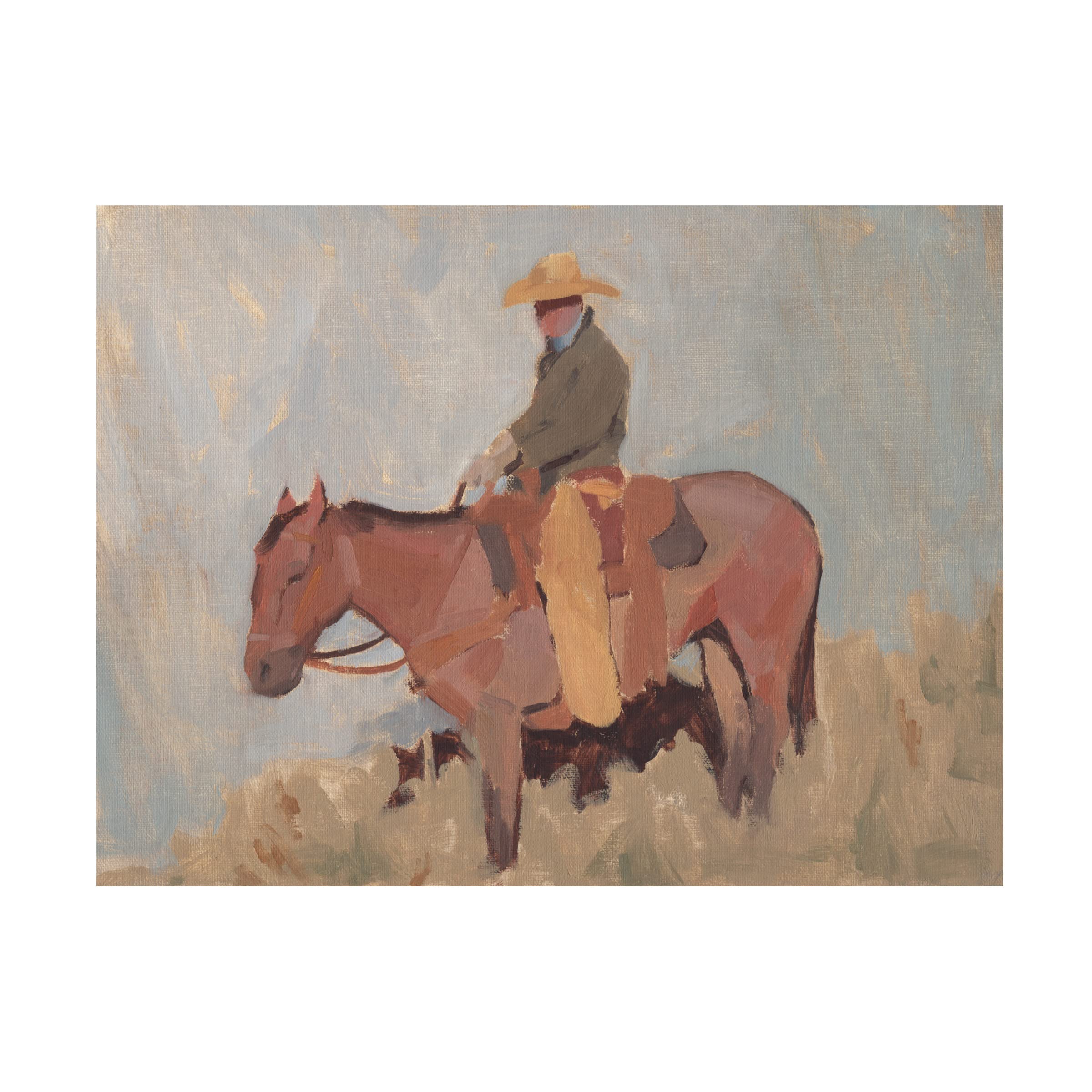 Jacob Green 'Ranch Hand II' Western Cowboy Canvas Wall Art - Premium Trademark Fine Art Print for Living Room, Office & Western Home Decor