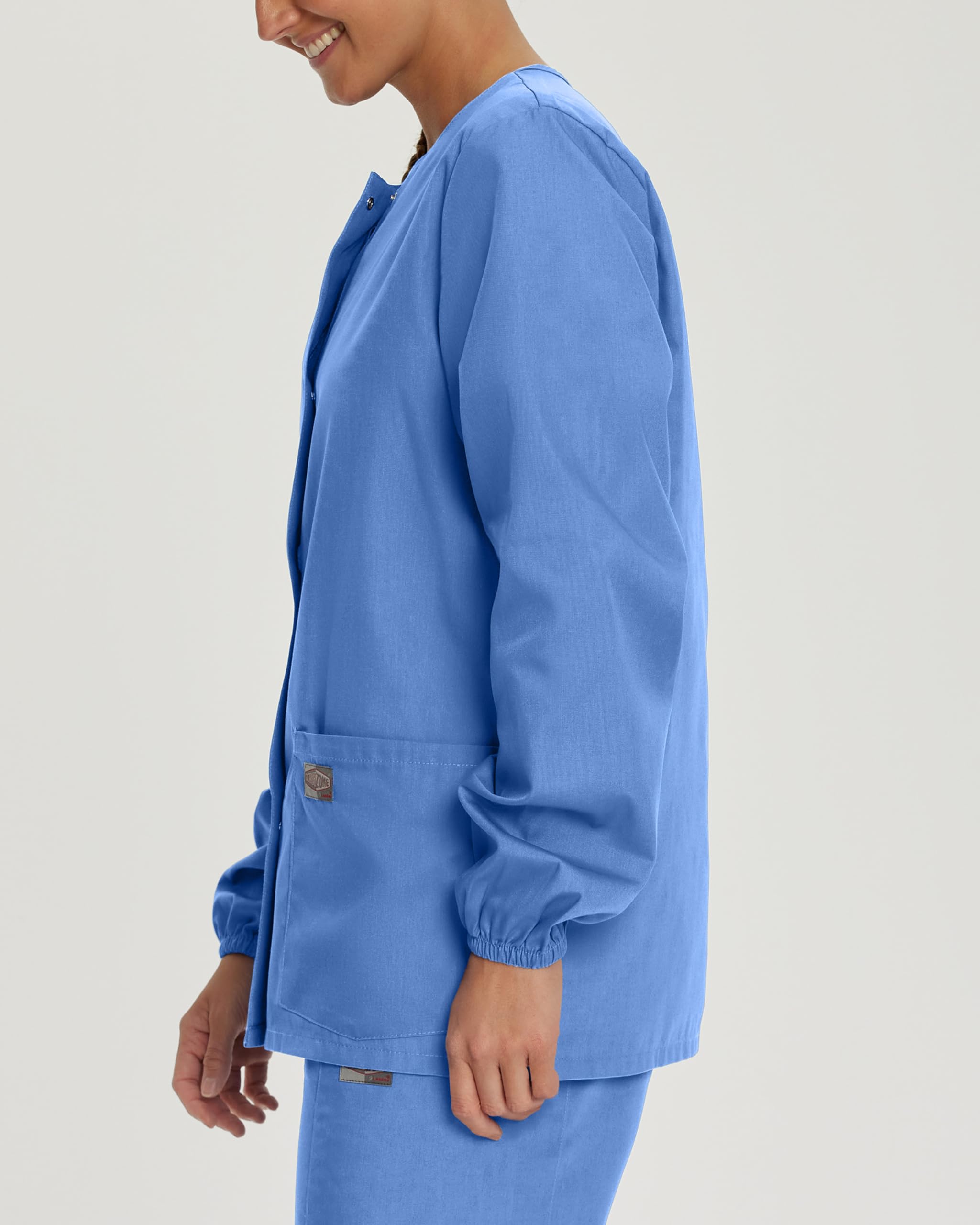 Landau Scrub Zone Relaxed Fit 2-Pocket Snap-Front Scrub Jacket for Women 75221 - Comfortable Medical Uniform for Nurses & Healthcare Professionals - Perfect for Hospitals, Clinics & Dental Offices