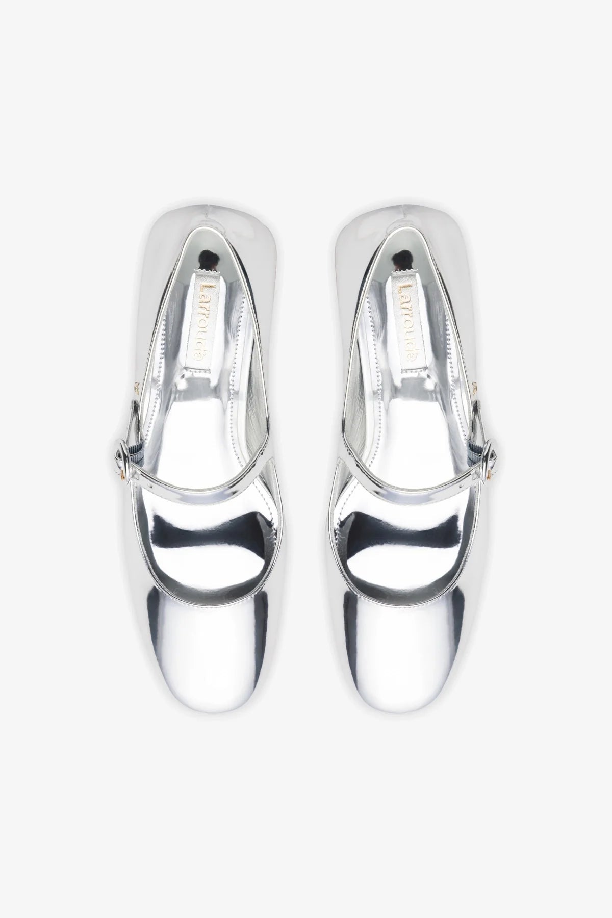 Blair Block Heel Pump Shoes for Women - Silver Specchio Mirror Finish - Elegant High Heels for Parties, Weddings & Evening Events