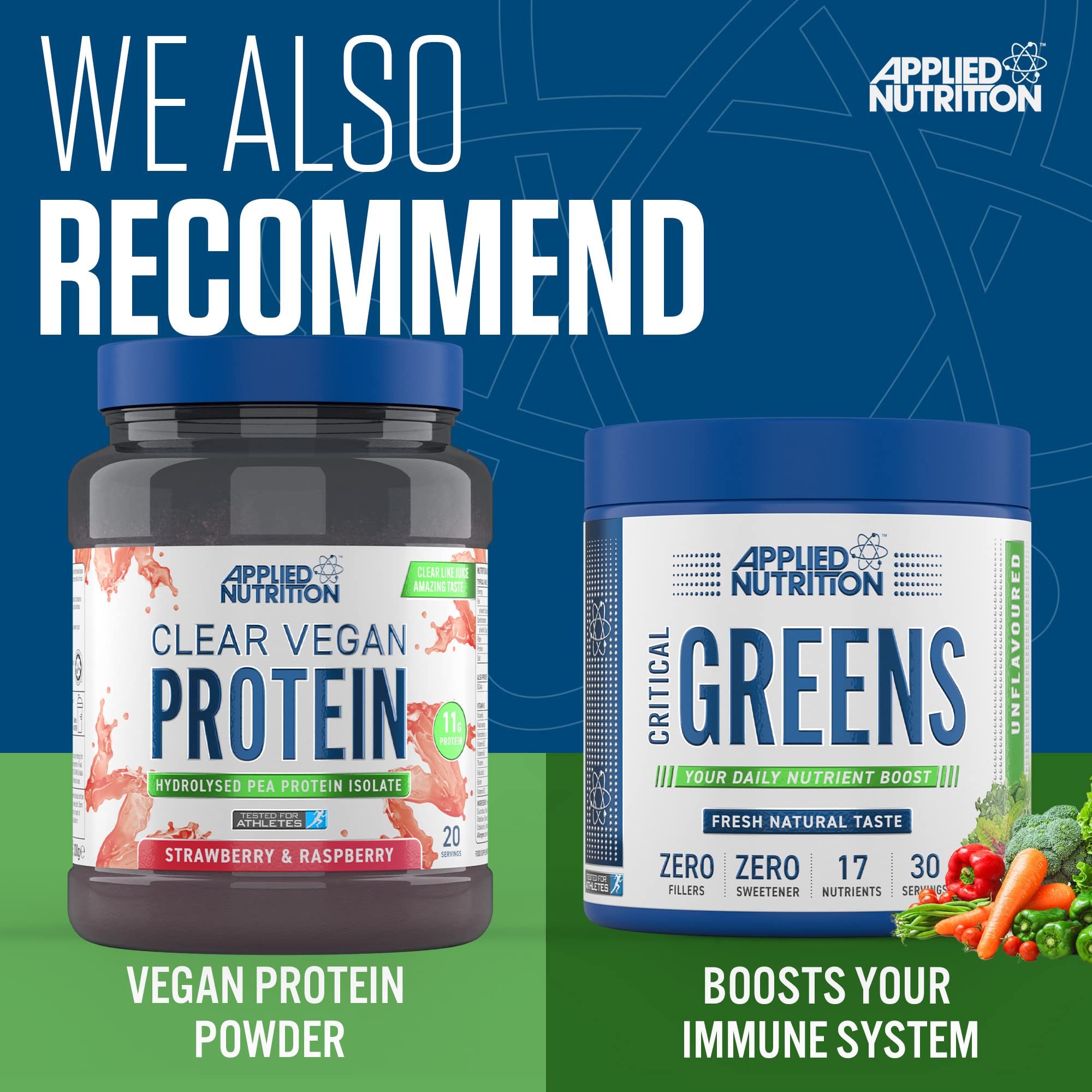 Applied Nutrition Critical Plant Protein Chocolate 450g - Vegan Protein Powder for Muscle Recovery & Weight Loss | Perfect for Post-Workout Shakes, Smoothies & Healthy Baking