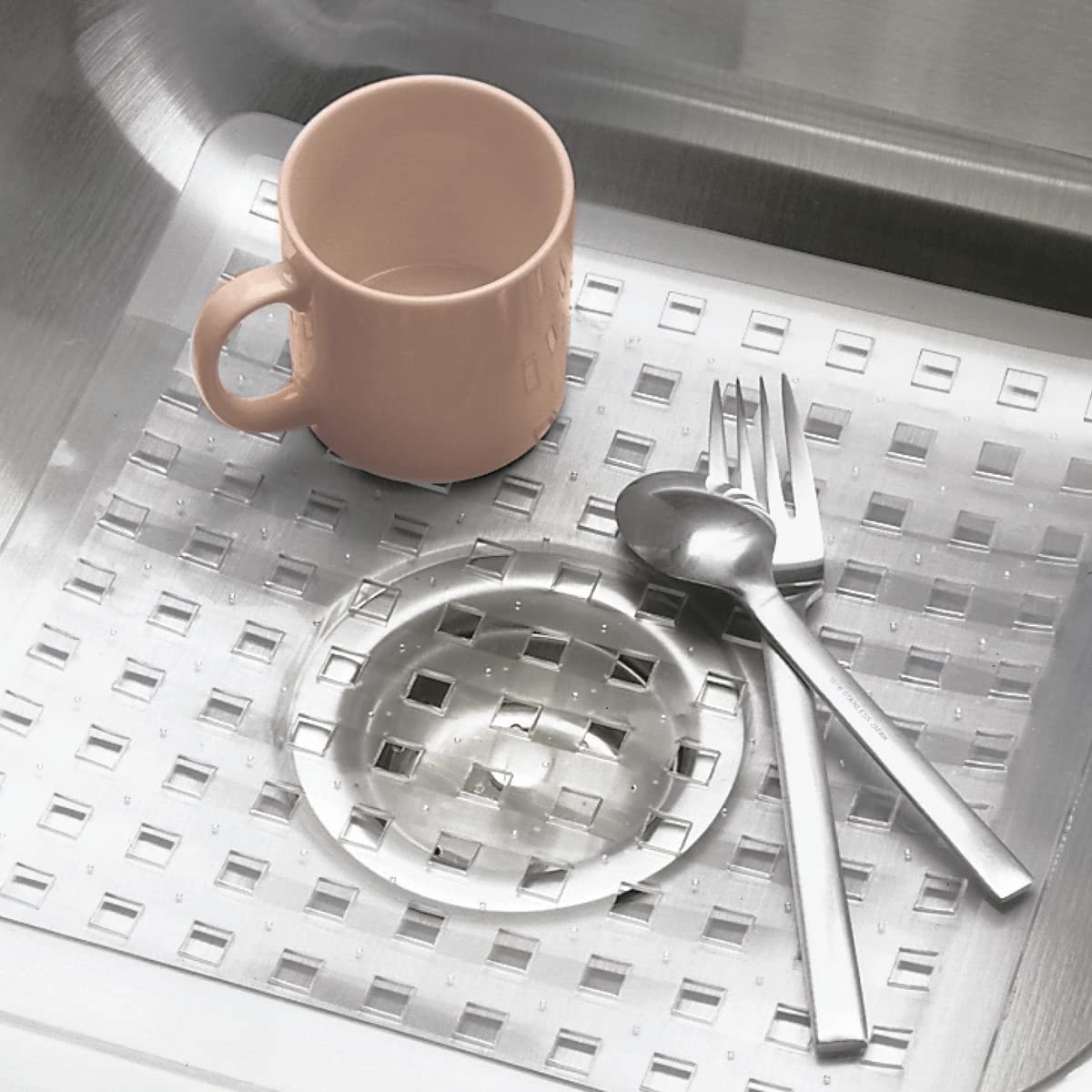 iDesign Clear Kitchen Sink Protector Grid 11