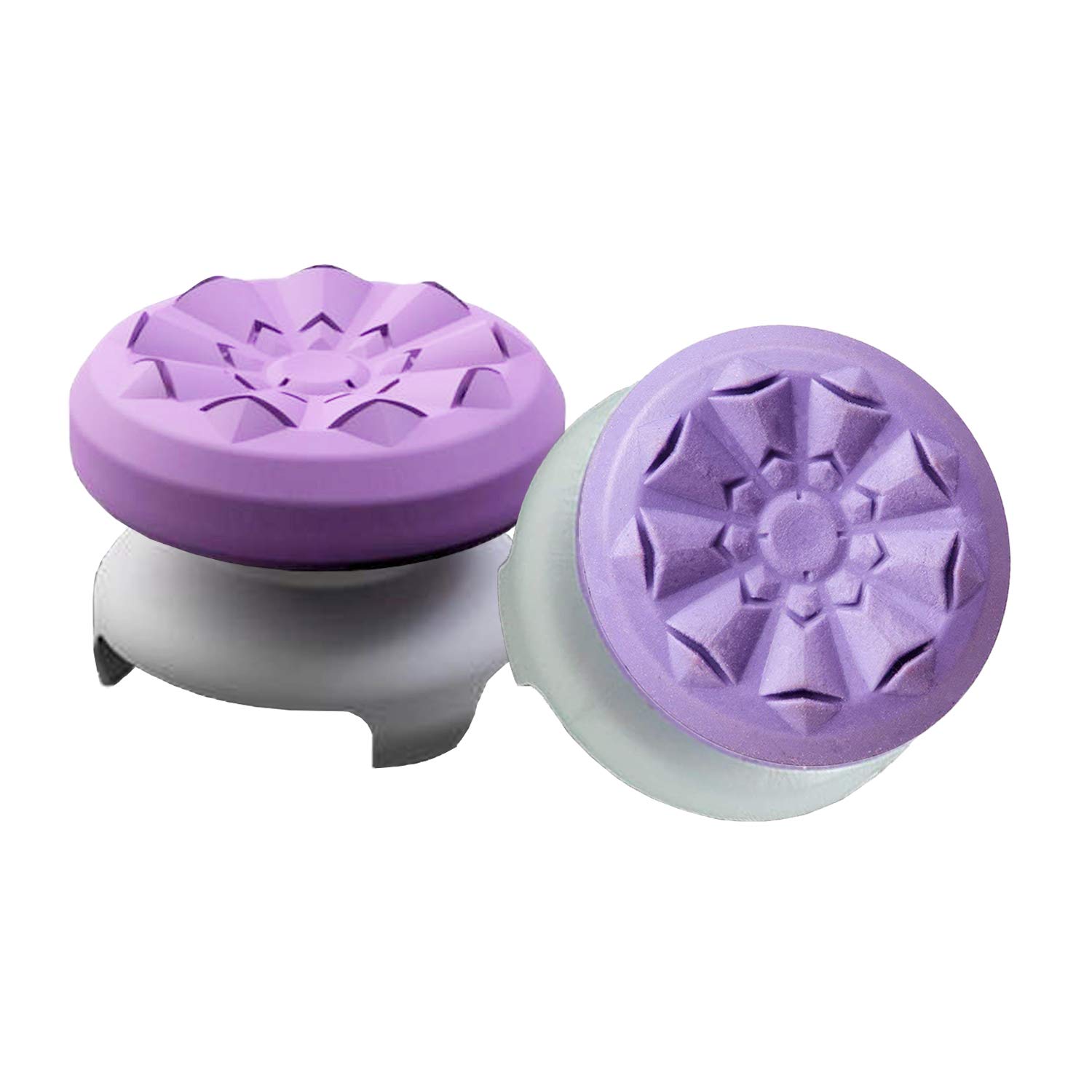 TEUVO Silicone Joystick Grips for PS4 & PS5 Controller - Purple Thumbstick Caps (2-Pack) | Improve Grip, Reduce Thumb Fatigue | Perfect for Gaming, FPS, Racing & Long Play Sessions