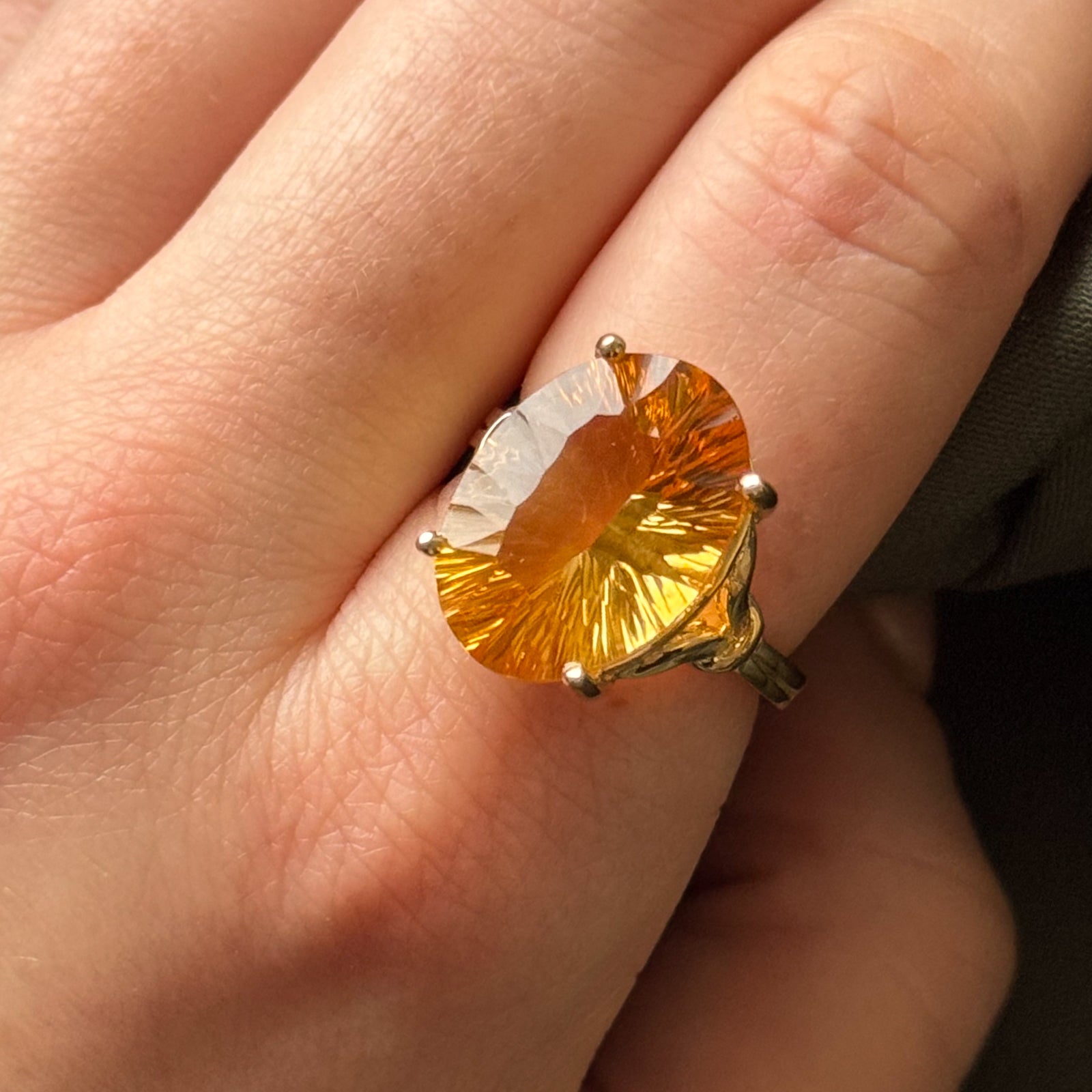 12.00ct Citrine Cocktail Ring for Women - Size 8 | Elegant Statement Jewelry for Parties, Weddings & Special Occasions