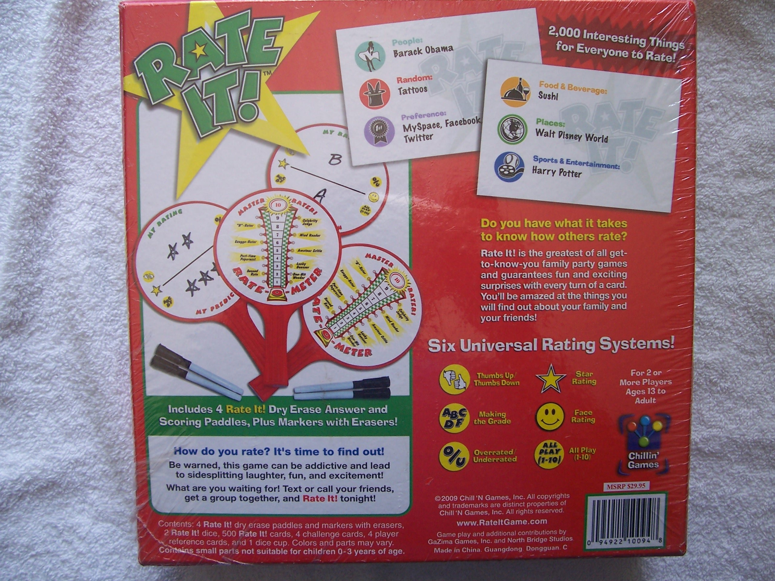 Chill 'N Games Rate It! - Ultimate Party Rating Game for 2+ Players, Ages 7+ - Perfect for Family Gatherings, Game Nights & Social Events