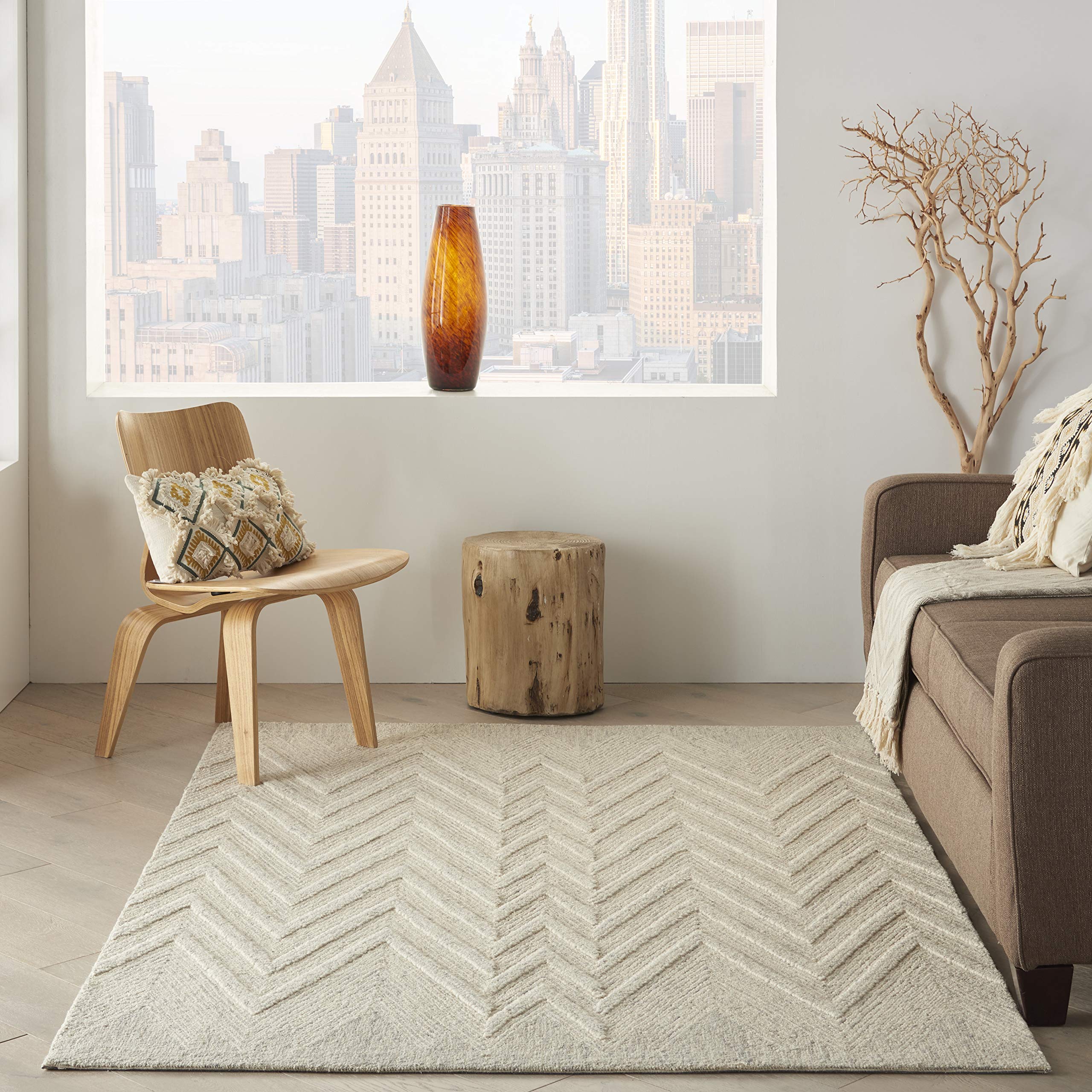 Nourison Linked Bohemian Ivory/Grey 3'9