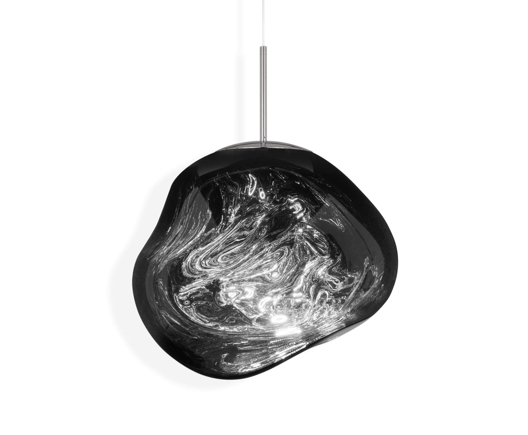 TOM DIXON Melt Pendant Light - Chrome LED Hanging Lamp 50cm for Modern Living Room, Dining Room & Bedroom Lighting