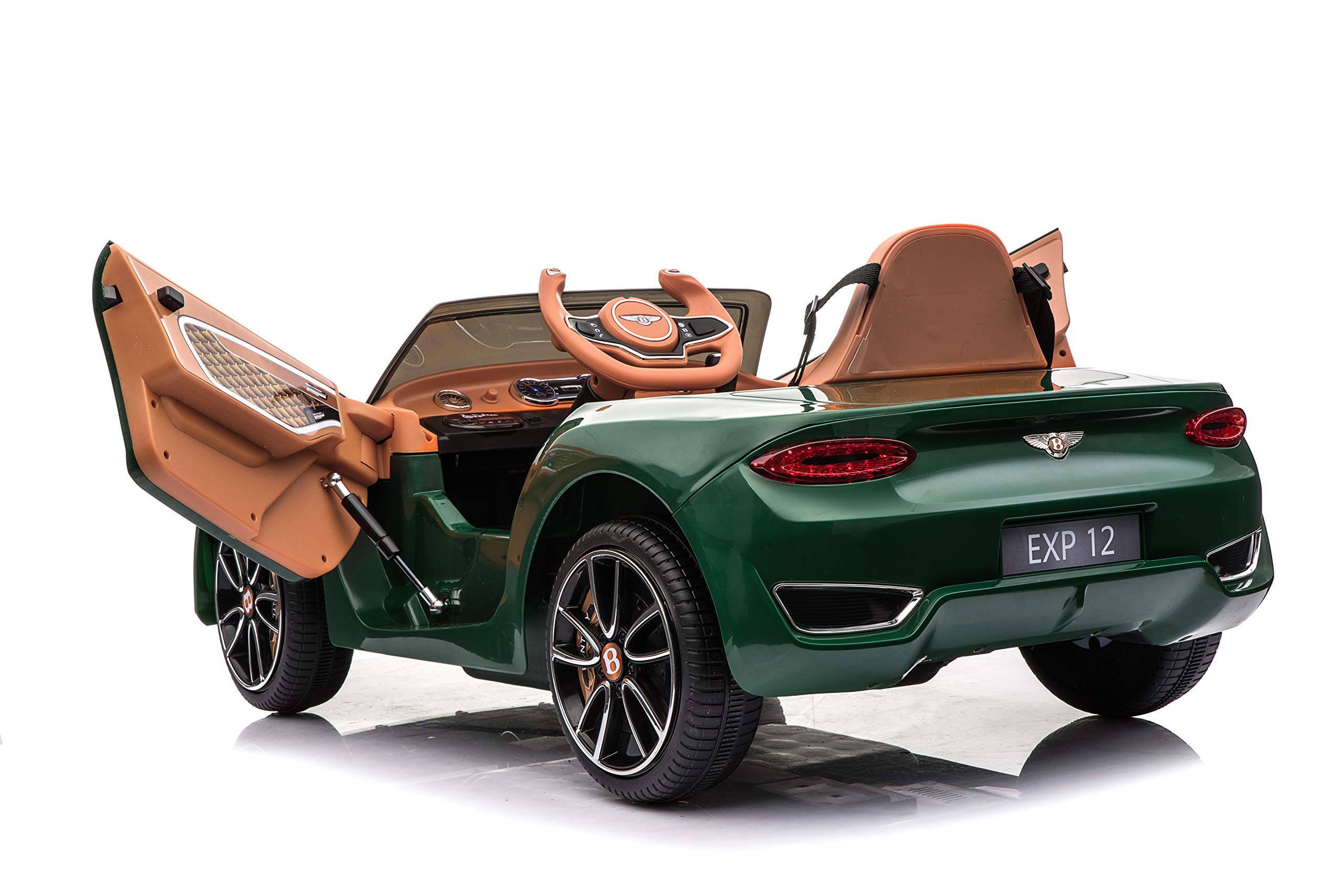 Bentley EXP12 Kids Ride-On Toy Car - 12V Battery Powered Electric 4-Wheeler with Parent Remote Control, Foot Pedal, 2 Speeds, Music, AUX & LED Headlights - Green Luxury Toy Vehicle for Boys & Girls - Perfect for Birthday Gifts, Outdoor Play & Pretend Driving Fun