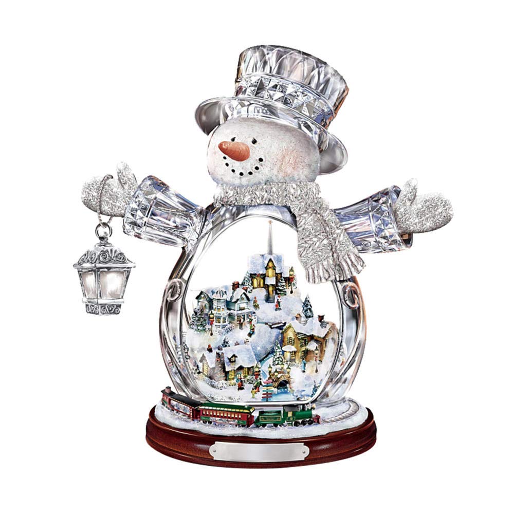 Rotating Christmas Tree Sculpture - Holiday Train Decorations & Window Stickers for Christmas, Winter Home Decor - Perfect for Xmas Tree Ornaments, Gift Wrapping, and Festive Wall Decoration