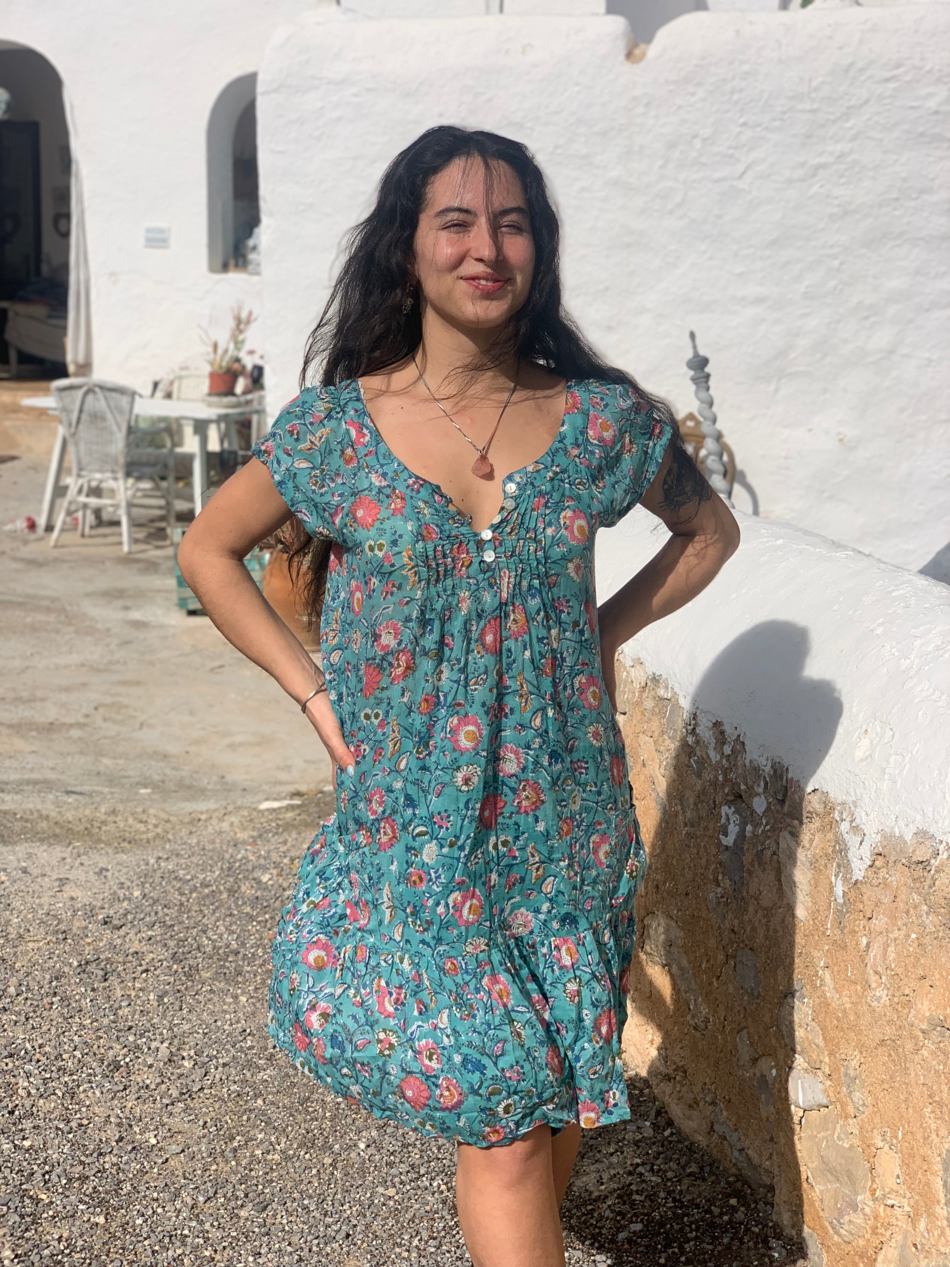 Anoushka Boho Summer Dress - Flowy Floral Maxi Dress for Women | Perfect for Beach Vacations, Music Festivals & Casual Outings