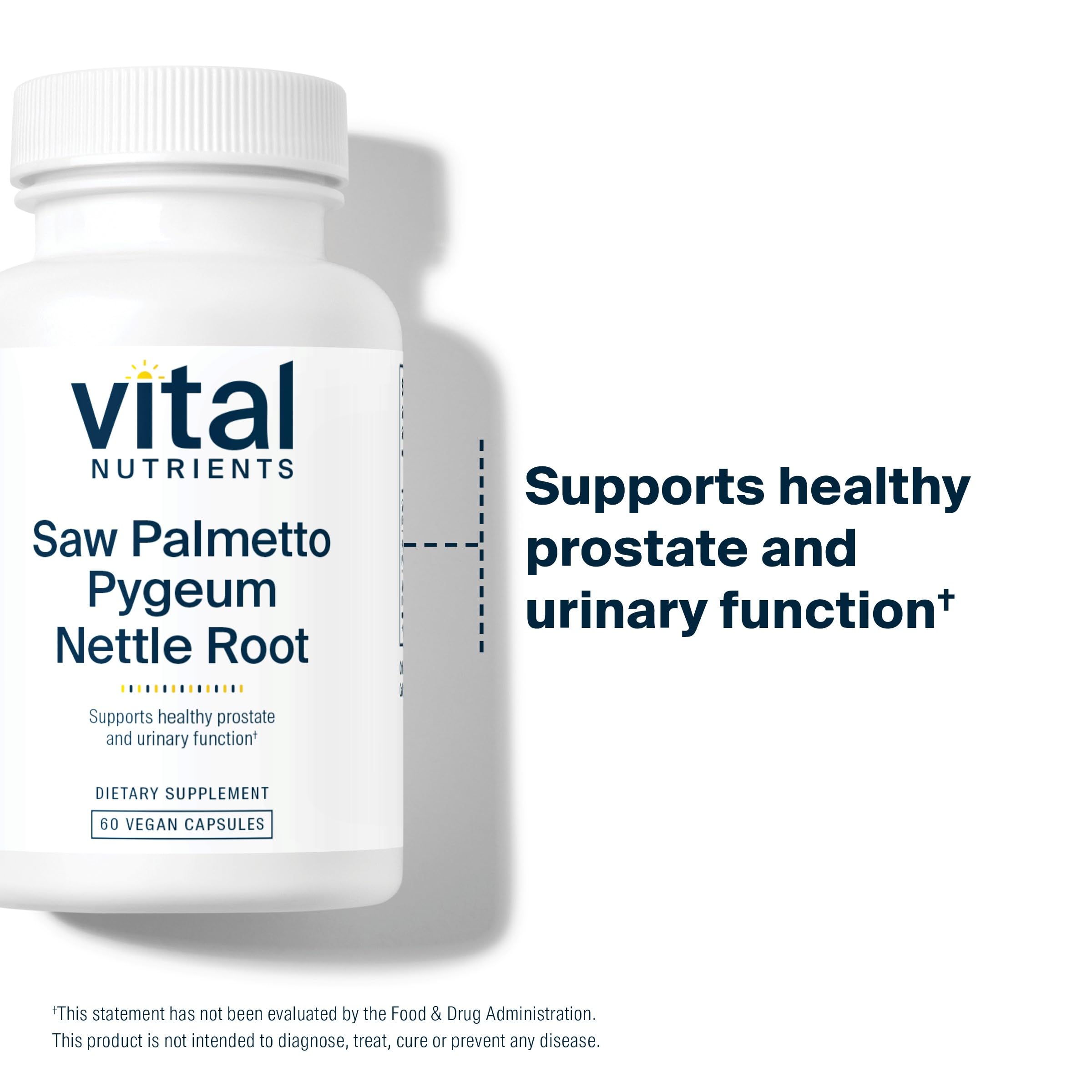Vital Nutrients Saw Palmetto for Men - Prostate Support with Pygeum & Nettle Root - Vegan, Gluten-Free - 60 Capsules for Daily Wellness