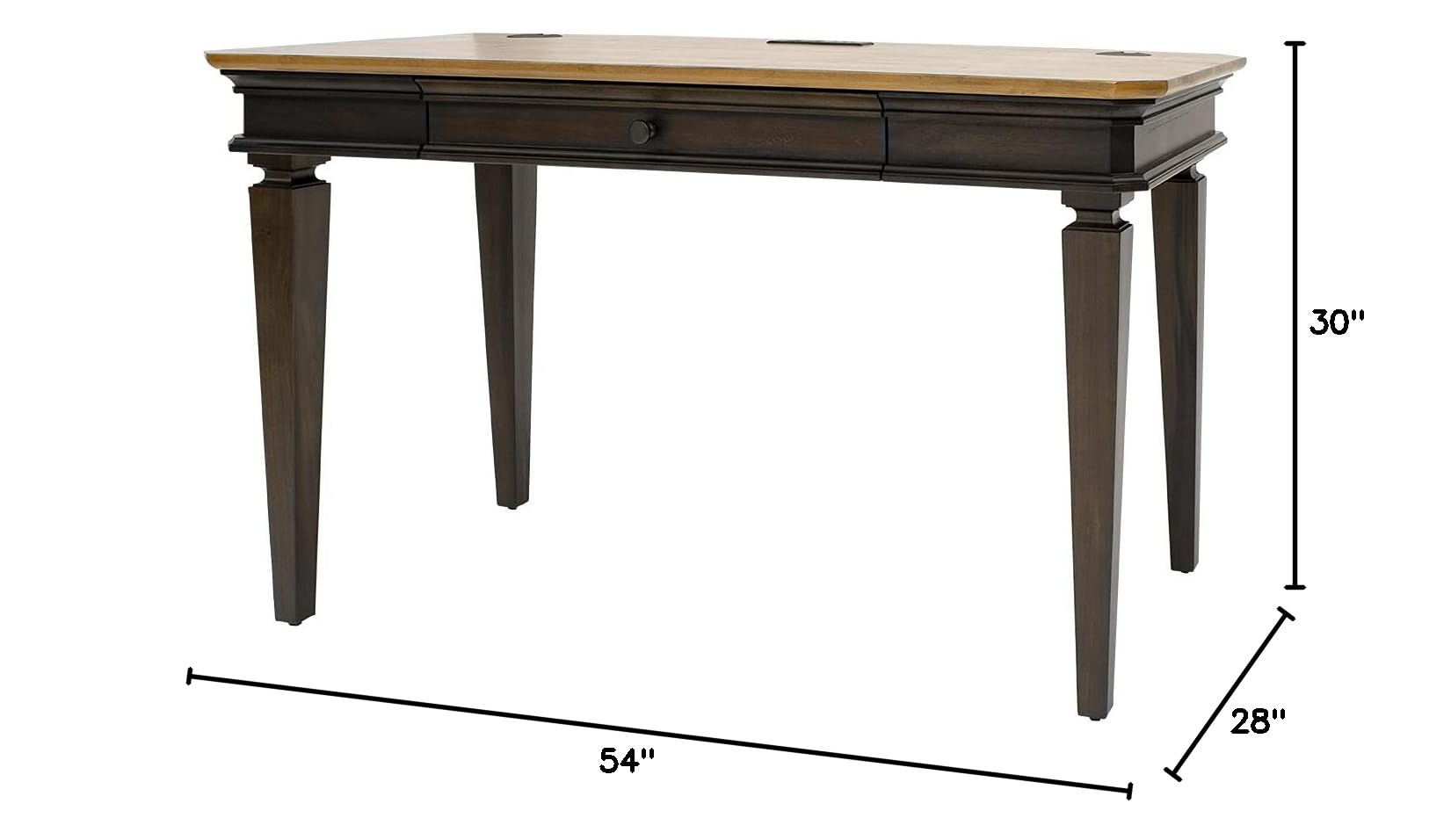 Martin Furniture IMSA384 Executive Writing Desk - Brown Wooden Office Desk for Home & Business Workspace | Perfect for Remote Work, Study & Professional Office Setup