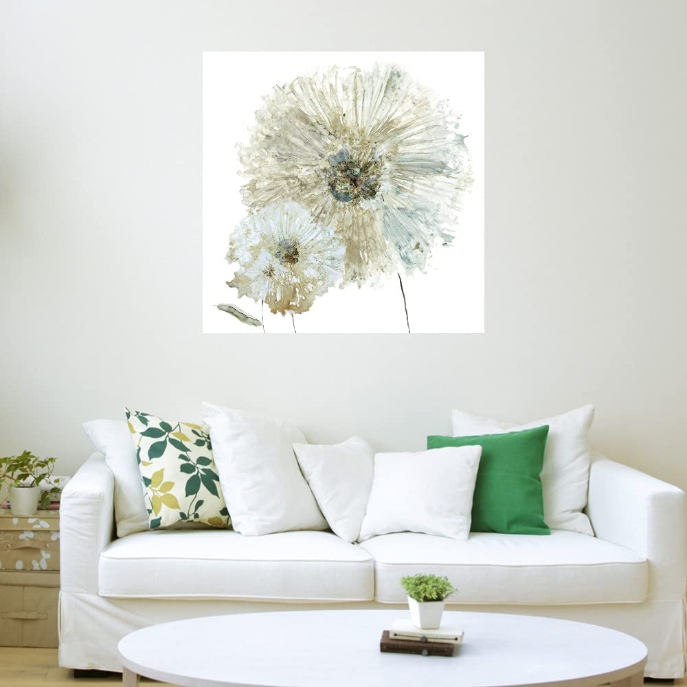 Botanical Wall Art Canvas Print - 22x22 Inch Ivory Spring Floral Decor for Bathroom & Bedroom | Nature Inspired Plant Pictures by Artist Carol Robinson | Perfect for Home, Office & Spa Decor