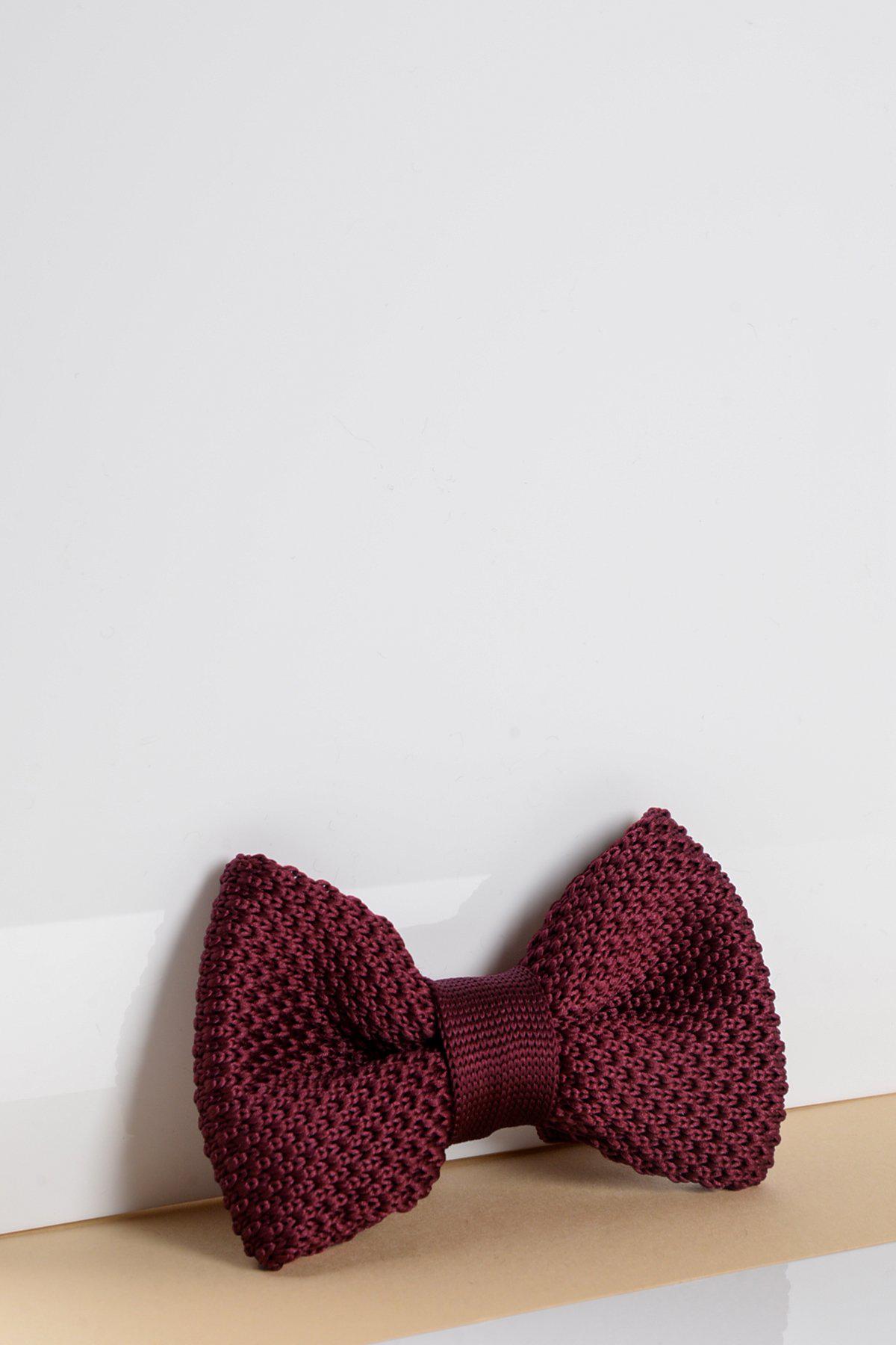 Elegant Wine Red Knitted Bow Tie for Kids - Perfect for Weddings, Parties & Formal Events