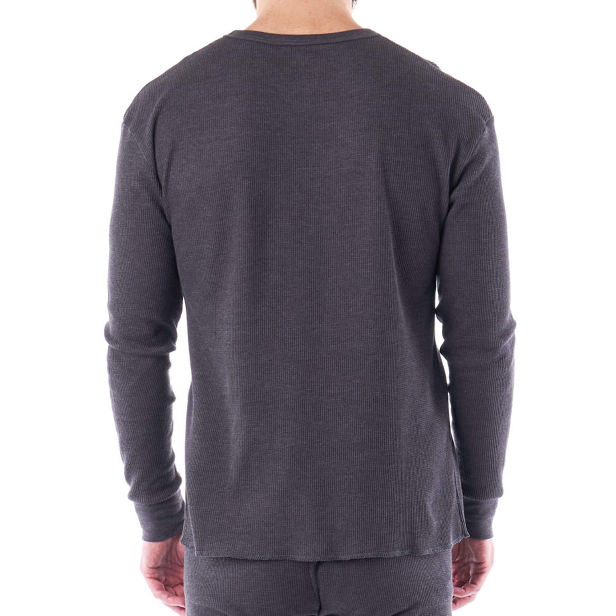 Alpine Swiss Men's Thermal Long Sleeve Henley Shirt - Waffle Knit Crew Neck Base Layer for Cold Weather - Perfect for Winter Hiking, Skiing & Outdoor Activities