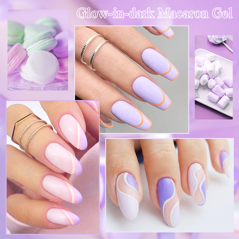 Born Pretty Luminous Macaron Gel Nail Polish - Long Lasting UV LED Soak Off Gel Polish for Salon & Home Manicure - Perfect for Nail Art, French Tips & Special Occasions