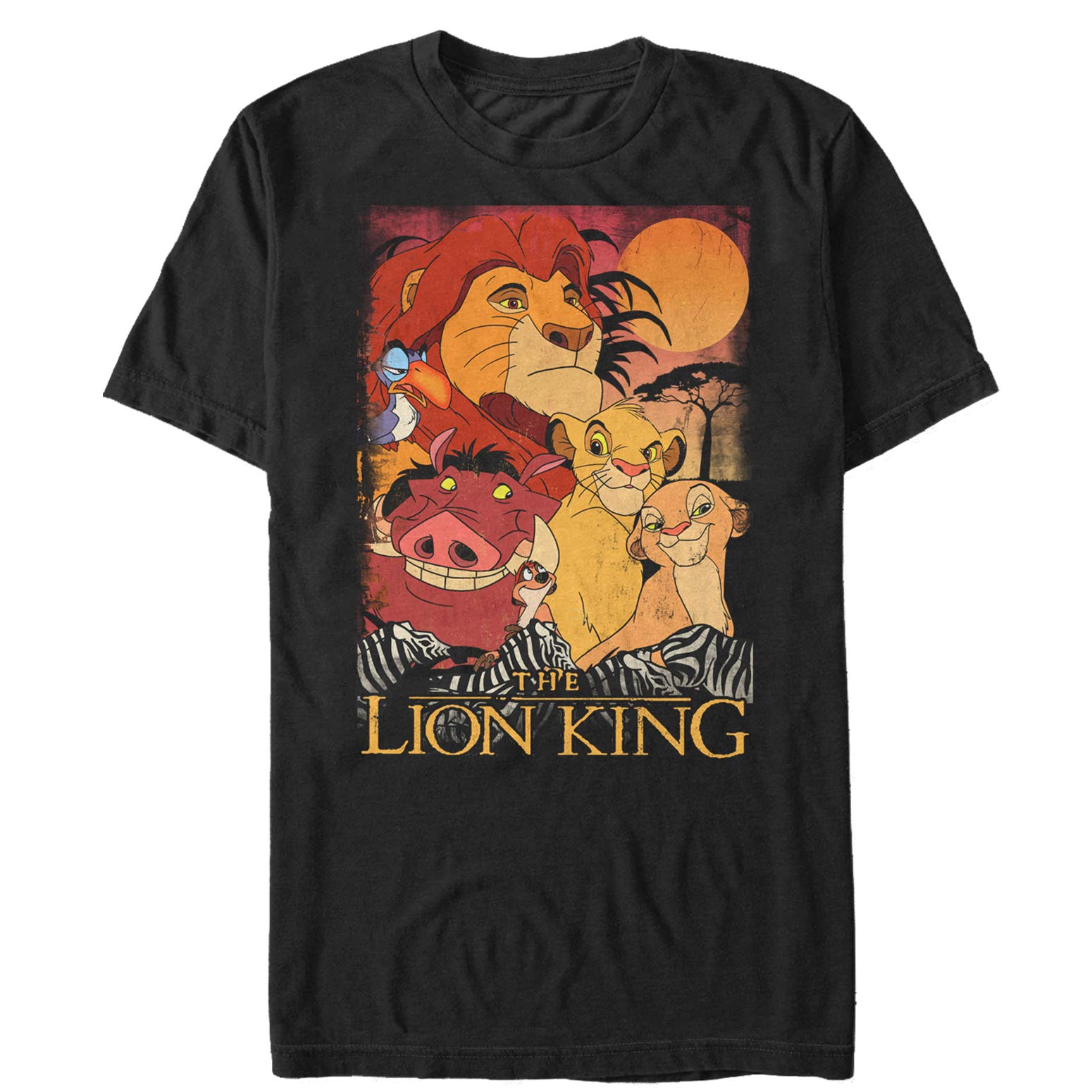 Vintage Lion King Retro Distressed Friends Graphic T-Shirt for Men - Casual Streetwear Tee for Disney Fans, Movie Nights & Theme Park Outings