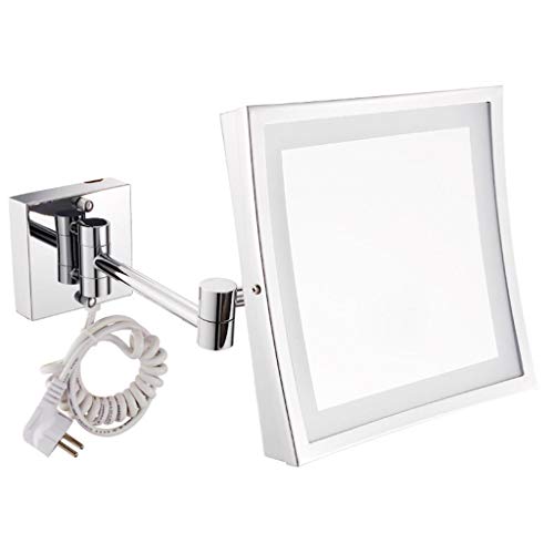 Wall Mounted Makeup Mirror with 3x Magnification - 8.5 Inch Square Bathroom Vanity Mirror with Extendable Arm for Bedroom & Dressing Room - Perfect for Makeup Application, Skincare Routine, and Grooming