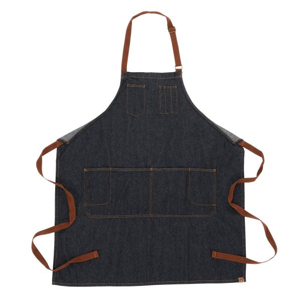 Chef Works AB035IBL Memphis Bib Apron - Indigo Blue, 34 x 30 Inches - Durable & Stylish Kitchen Apron for Cooking, Grilling & Baking - Perfect for Chefs, BBQ Enthusiasts & Home Cooks