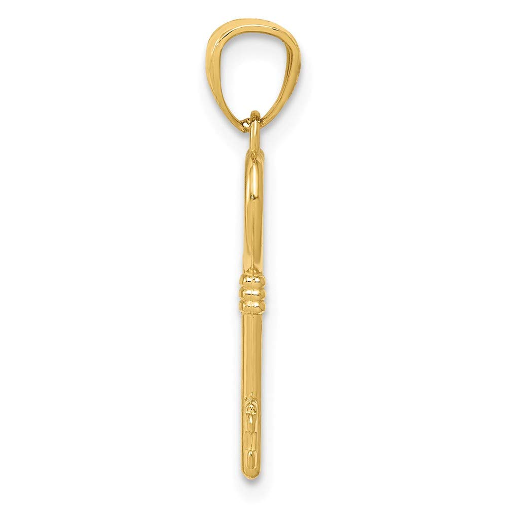 14K Gold Heart Key Pendant Necklace - Elegant Polished Jewelry for Women - Perfect for Valentine's Day, Anniversary & Romantic Gifts