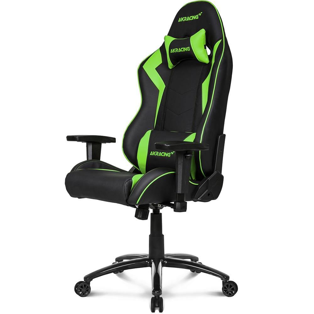 AKRacing Octane Ergonomic Gaming Chair - Green, High Back Racing Style with Adjustable Lumbar Support & Headrest - Perfect for PC, Console Gaming & Home Office Use