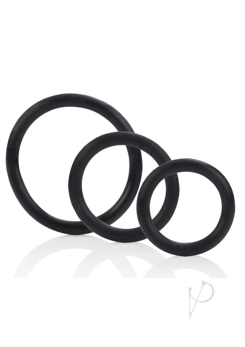 Premium Black Rubber Cock Rings - 3 Piece Set for Enhanced Pleasure & Performance | Perfect for Couples & Solo Play