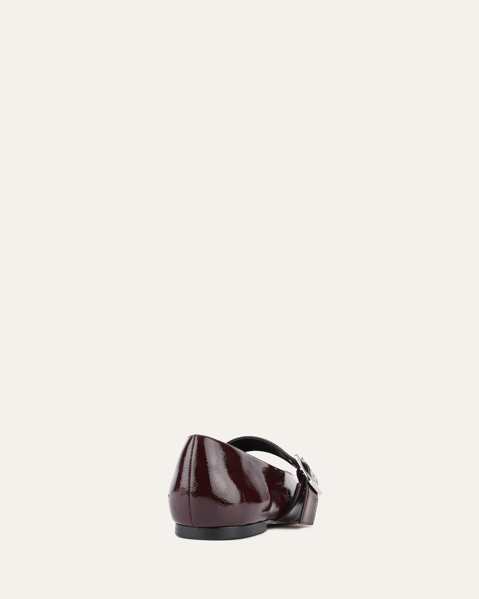 SARAH Women's Casual Flats - Merlot Crinkle Patent Leather Slip-On Shoes for Work, Office & Everyday Comfort