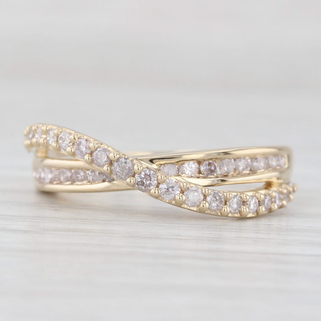 0.40ctw Diamond Overlay Ring 10k Yellow Gold Size 6.25 - Elegant Wedding Band for Anniversary, Engagement & Special Occasions - Perfect Gift for Her